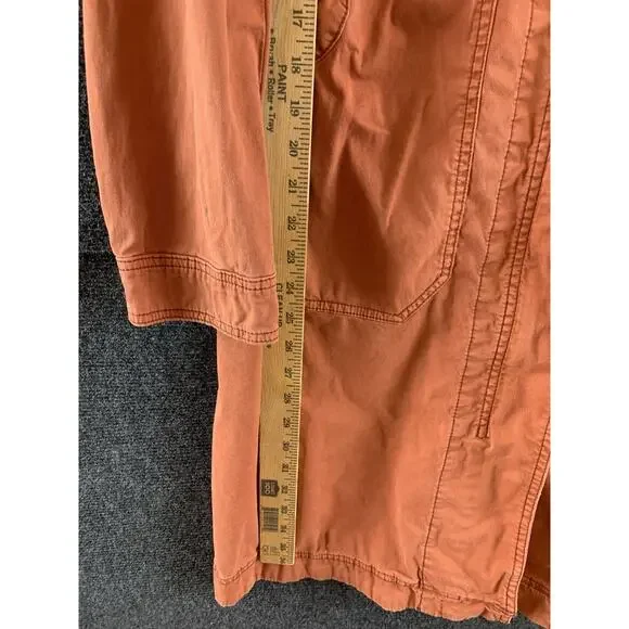 Anthropologie Longline Anorak Parka Cargo Jacket Coat M Rust Hooded Coat - Picture 13 of 16